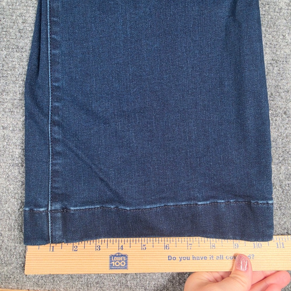 7 For All Mankind Dojo Jeans Womens 29 Blue Black Santiago Flare Leg Mid Rise - Picture 6 of 9